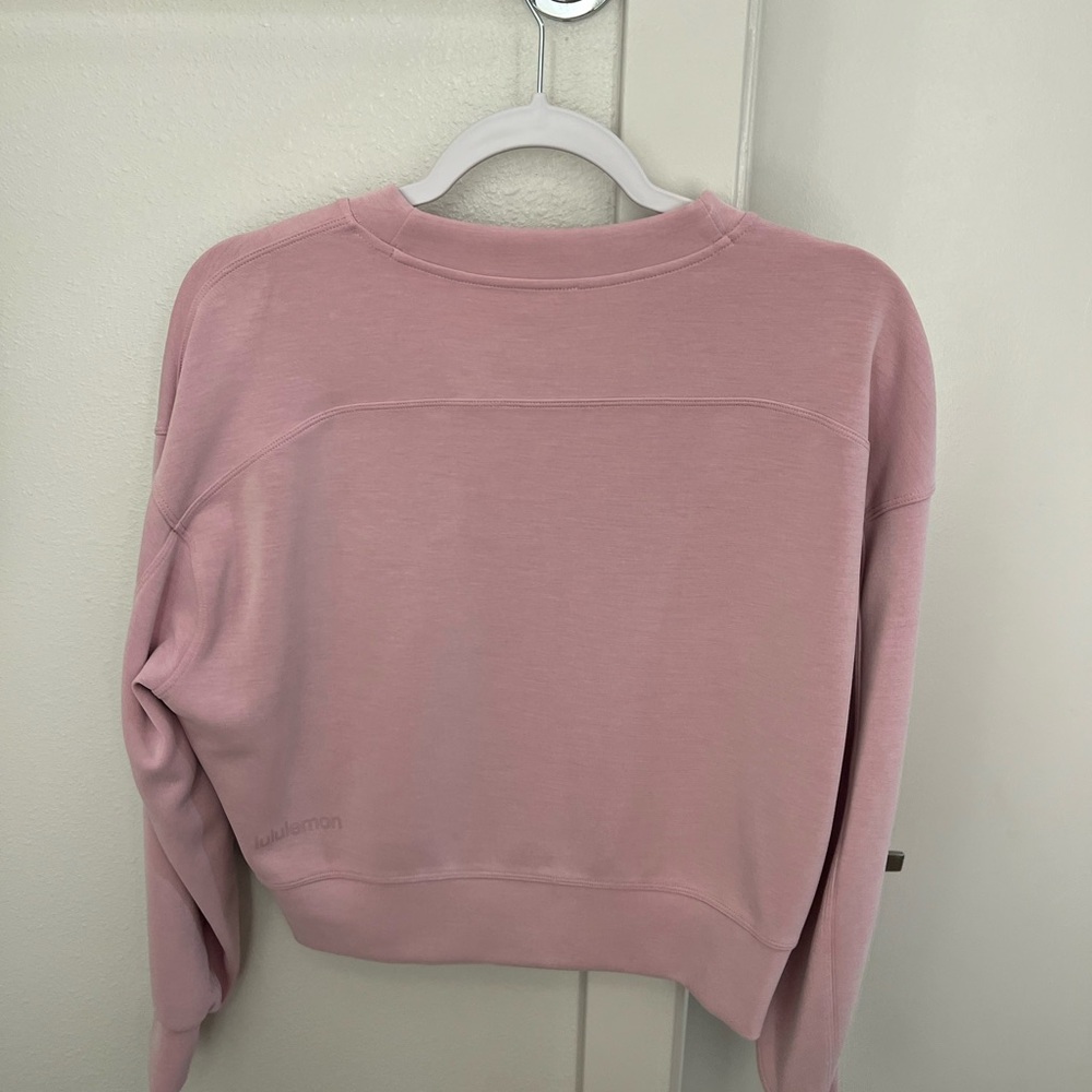 Lululemon Perfectly Oversized Crop Crew - Pink Peony / Size 2 - Picture 2 of 4